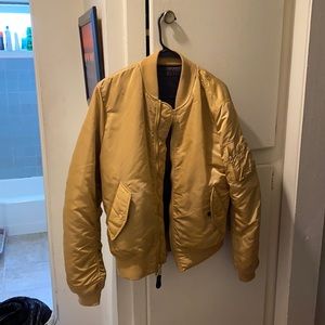 Gold, Medium (used)  bomber jacket